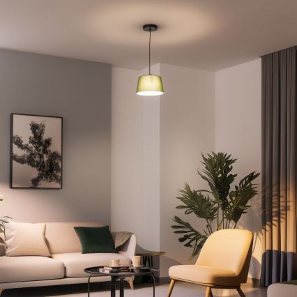 Brilagi - LED-riippuvalaisin vaijerilla CERIA 1xE27/40W/230V halkaisija 25 cm vihreä