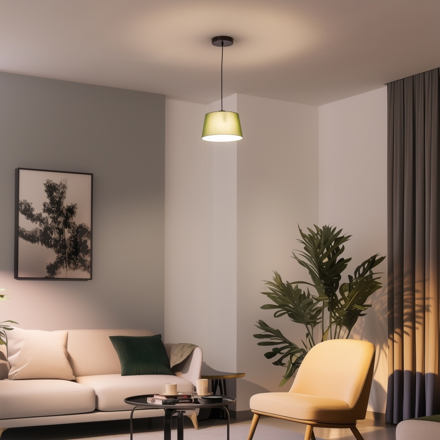 Brilagi - LED-riippuvalaisin vaijerilla CERIA 1xE27/40W/230V halkaisija 25 cm vihreä