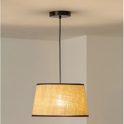 Brilagi - LED-riippuvalaisin vaijerilla CERIA 1xE27/40W/230V Ø 35 cm, beigen värinen