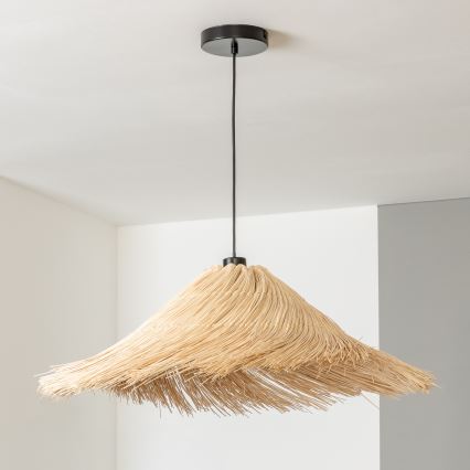 Brilagi - LED-riippuvalaisin vaijerilla CERIA BOHO 1xE27/40W/230V, halkaisija 100 cm, rottinki