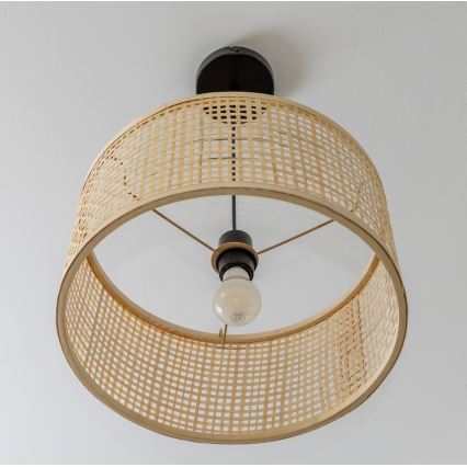 Brilagi - LED-riippuvalaisin vaijerilla CERIA BOHO 1xE27/40W/230V, halkaisija 40 cm, bambu
