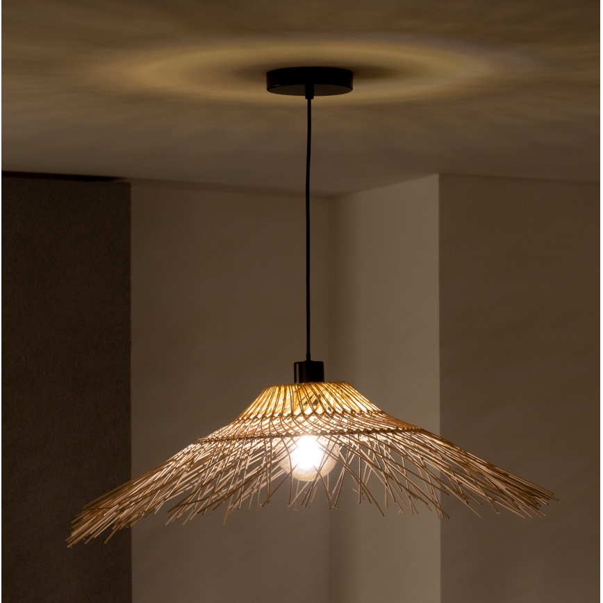 Brilagi - LED-riippuvalaisin vaijerilla CERIA BOHO 1xE27/40W/230V halkaisija 70 cm bambusta
