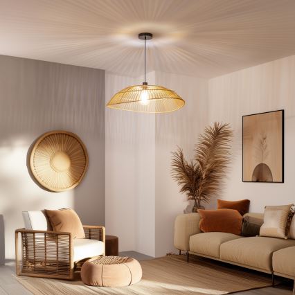 Brilagi - LED-riippuvalaisin vaijerilla CERIA BOHO 1xE27/40W/230V, halkaisija 70 cm, ruskea