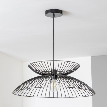 Brilagi - LED-riippuvalaisin vaijerilla CERIA WIRE 1xE27/40W/230V, halkaisija 60 cm, musta