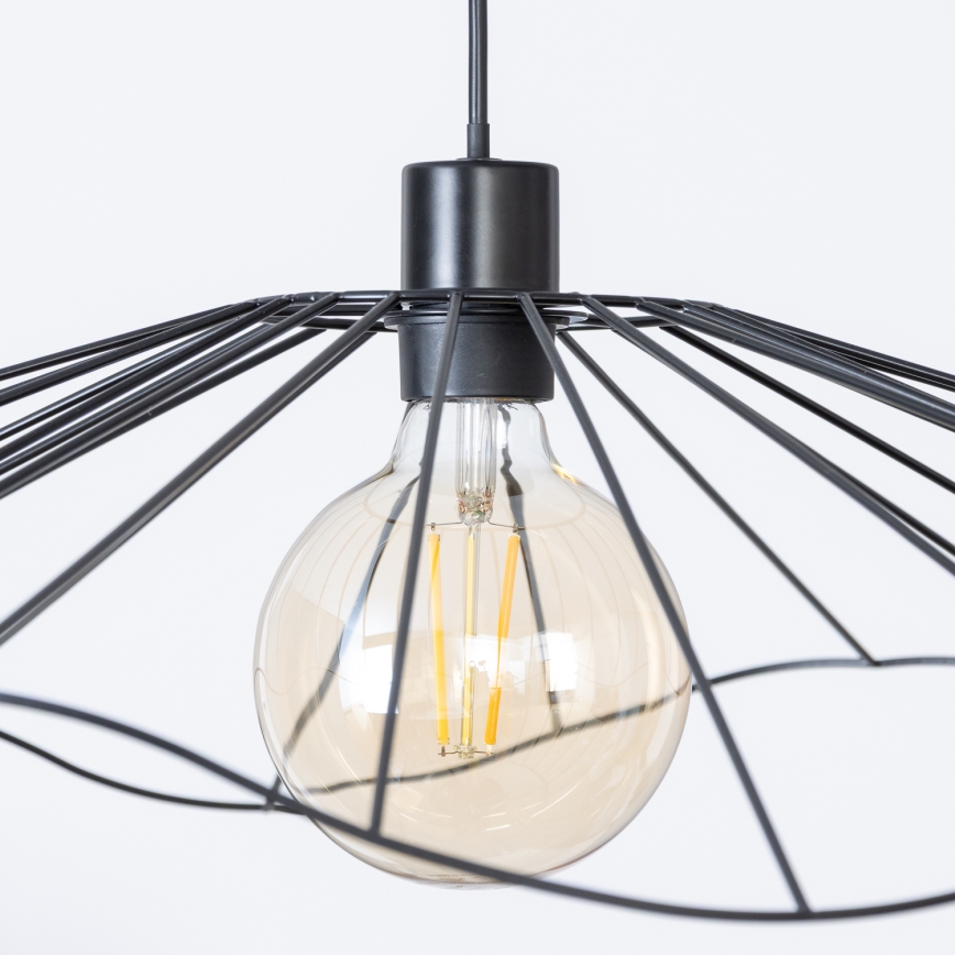Brilagi - LED-riippuvalaisin vaijerilla CERIA WIRE 1xE27/40W/230V, halkaisija 80 cm, musta
