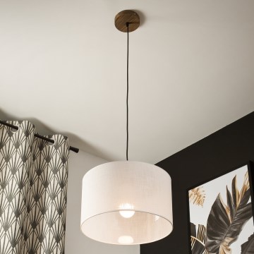 Brilagi - LED Ripustettava kattovalaisin ANTHONY 1xE27/60W/230V tammi-pähkinä/valkoinen