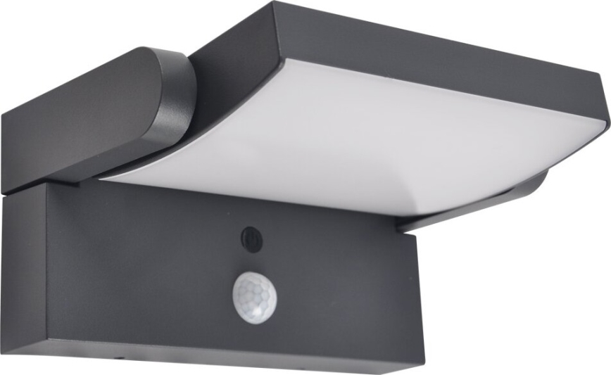 Brilagi - LED-seinäaurinkovalaisin anturilla ANKLE LED/10W/3,7V 3000K IP65 antrasiitti