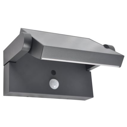 Brilagi - LED-seinäaurinkovalaisin anturilla ANKLE LED/10W/3,7V 3000K IP65 antrasiitti