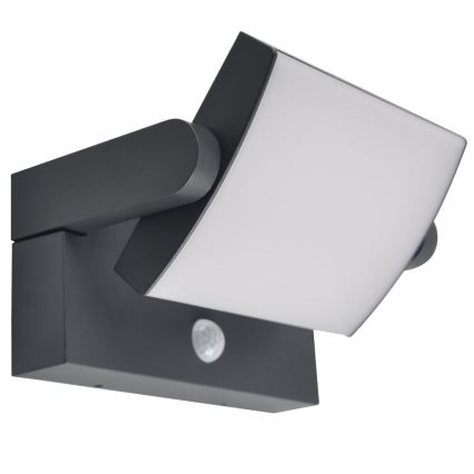 Brilagi - LED-seinäaurinkovalaisin anturilla ANKLE LED/10W/3,7V 3000K IP65 antrasiitti