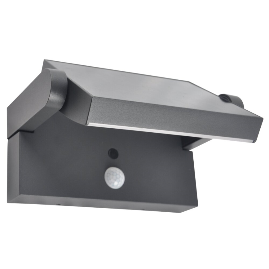 Brilagi - LED-seinäaurinkovalaisin anturilla ANKLE LED/10W/3,7V 4000K IP65 antrasiitti
