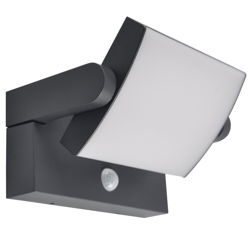 Brilagi - LED-seinäaurinkovalaisin anturilla ANKLE LED/10W/3,7V 4000K IP65 antrasiitti