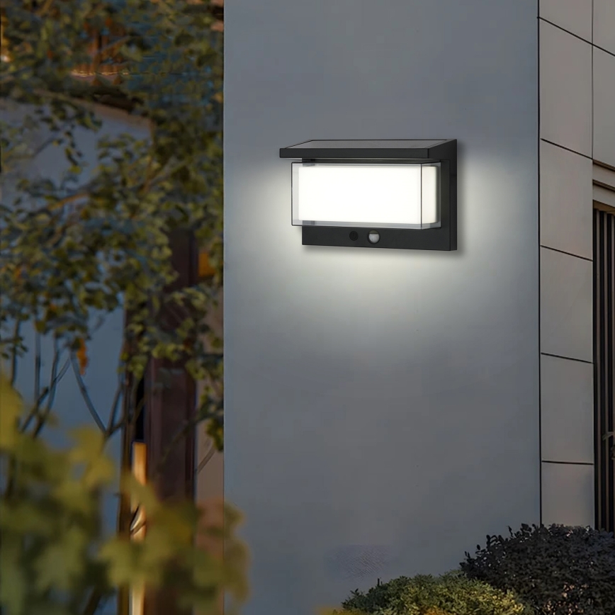 Brilagi - LED-seinäaurinkovalaisin anturilla AURINKO LUME LED/10W/3,7V 4000 mAh IP44