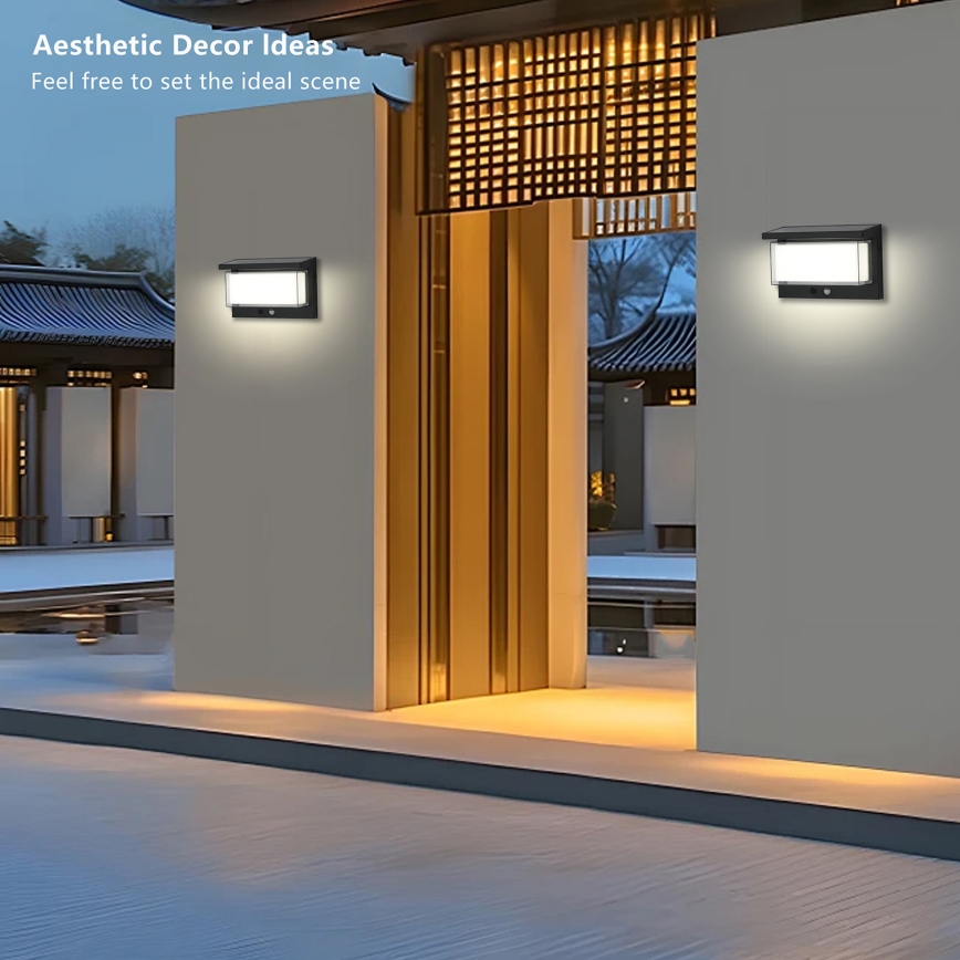 Brilagi - LED-seinäaurinkovalaisin anturilla AURINKO LUME LED/10W/3,7V 4000 mAh IP44