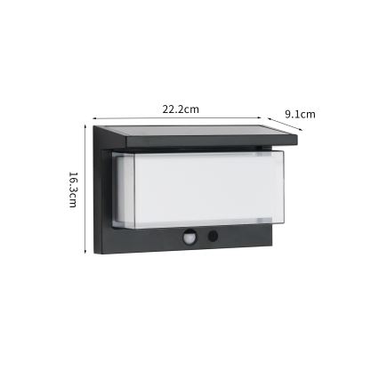 Brilagi - LED-seinäaurinkovalaisin anturilla AURINKO LUME LED/10W/3,7V 4000 mAh IP44