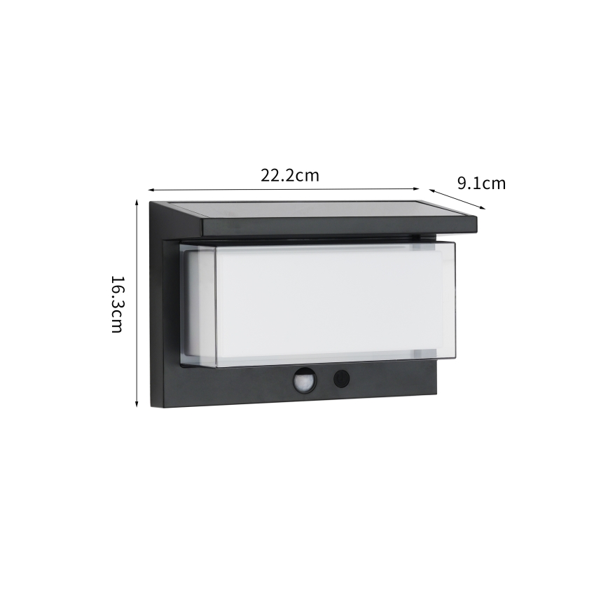 Brilagi - LED-seinäaurinkovalaisin anturilla AURINKO LUME LED/10W/3,7V 4000 mAh IP44