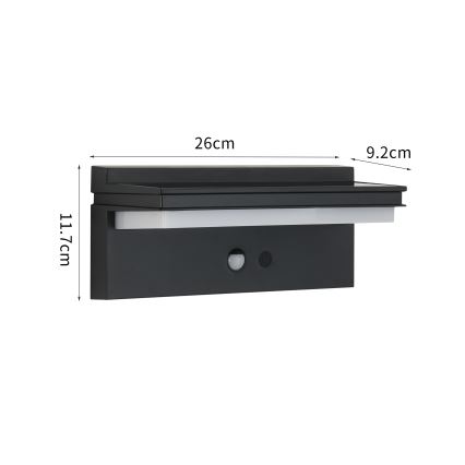 Brilagi - LED-seinäaurinkovalaisin anturilla AURINKO SENSE LED/10W/3,7V 4000 mAh IP44