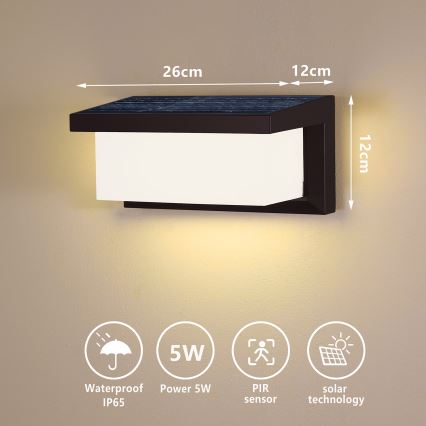 Brilagi - LED-seinäaurinkovalaisin anturilla BRICKY LED/5W/6V IP65