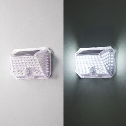 Brilagi - LED Aurinkopaneelivalaisin liike- ja hämärätunnistimella WALLIE LED/4W/5,5V 1200 mAh 6500K IP64 hopea