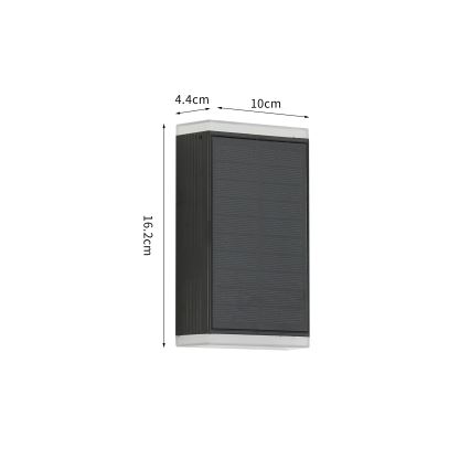 Brilagi - LED-seinäaurinkovalaisin AURINKO GUARD LED/2W/3,7V 2000 mAh IP45