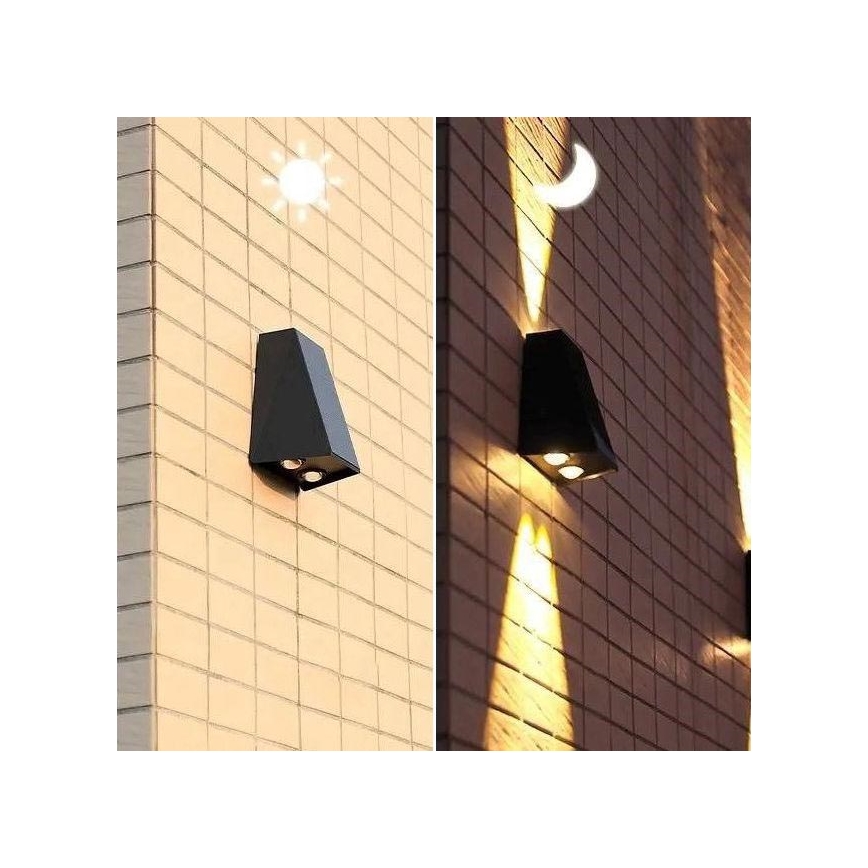 Brilagi - LED-seinäaurinkovalaisin PYRAMID LED/2W/3,2V 1300 mAh IP54