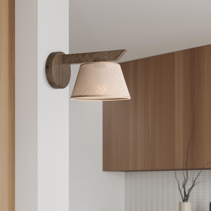 Brilagi - LED Seinävalaisin ANTHONY 1xE14/40W/230V tammi-pähkinä/beige
