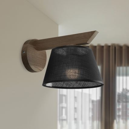 Brilagi - LED Seinävalaisin ANTHONY 1xE14/40W/230V tammi-pähkinä/musta