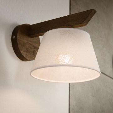 Brilagi - LED Seinävalaisin ANTHONY 1xE14/40W/230V tammi-pähkinä/valkoinen