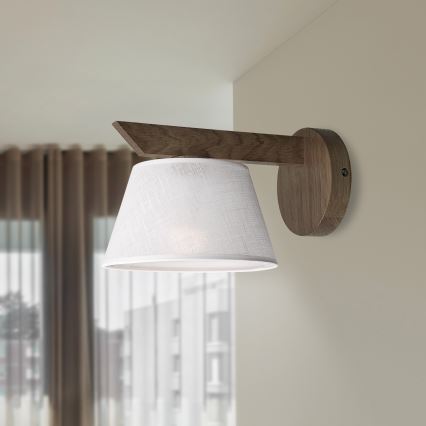 Brilagi - LED Seinävalaisin ANTHONY 1xE14/40W/230V tammi-pähkinä/valkoinen