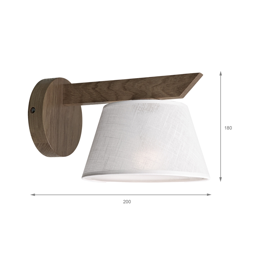 Brilagi - LED Seinävalaisin ANTHONY 1xE14/40W/230V tammi-pähkinä/valkoinen