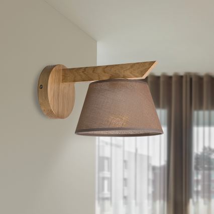 Brilagi - LED  Seinävalaisin ANTHONY 1xE14/40W/230V tammi/ruskea