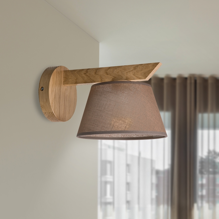 Brilagi - LED  Seinävalaisin ANTHONY 1xE14/40W/230V tammi/ruskea
