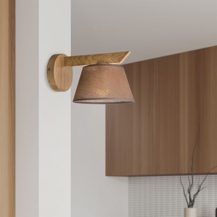 Brilagi - LED  Seinävalaisin ANTHONY 1xE14/40W/230V tammi/ruskea