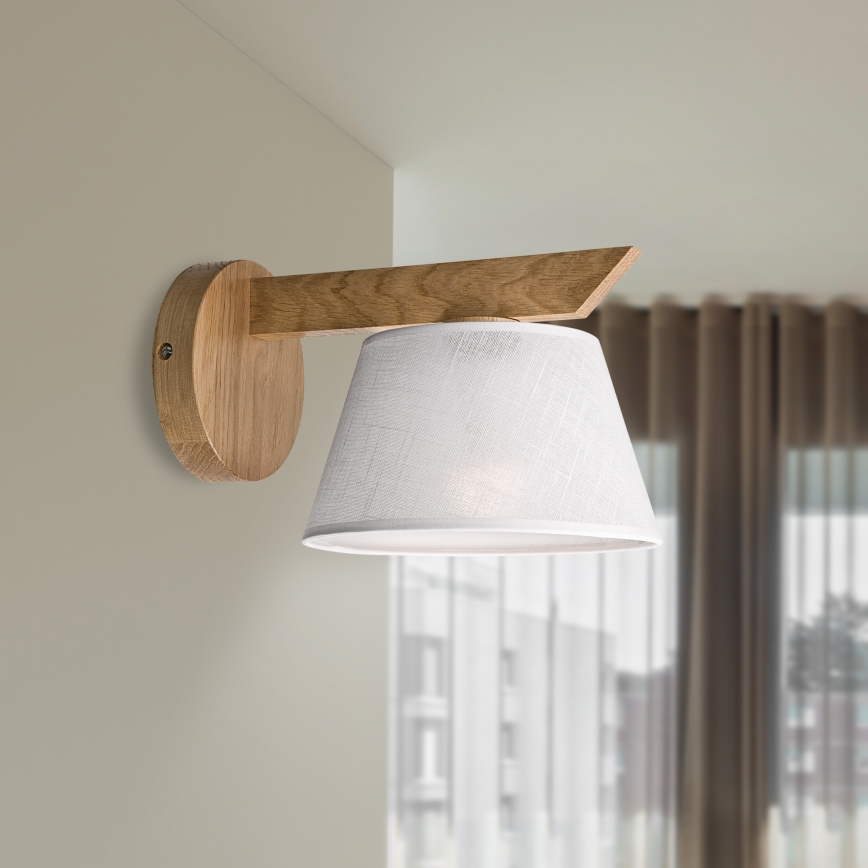 Brilagi - LED  Seinävalaisin ANTHONY 1xE14/40W/230V tammi/valkoinen