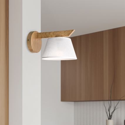 Brilagi - LED  Seinävalaisin ANTHONY 1xE14/40W/230V tammi/valkoinen