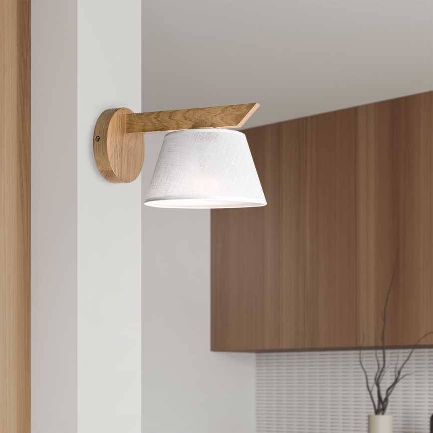 Brilagi - LED  Seinävalaisin ANTHONY 1xE14/40W/230V tammi/valkoinen