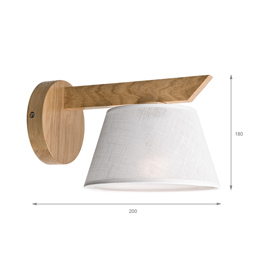 Brilagi - LED  Seinävalaisin ANTHONY 1xE14/40W/230V tammi/valkoinen