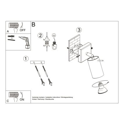 Brilagi -  LED-seinävalaisin ASMUS 1xGU10/7W/230V musta