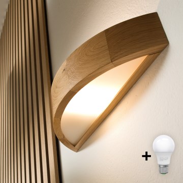 Brilagi - LED-seinävalaisin CARVALHO 1xE27/60W/230V tammi