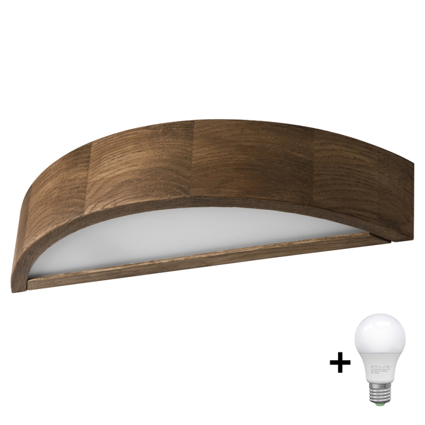 Brilagi - LED Seinävalaisin CARVALHO 1xE27/60W/230V tammi