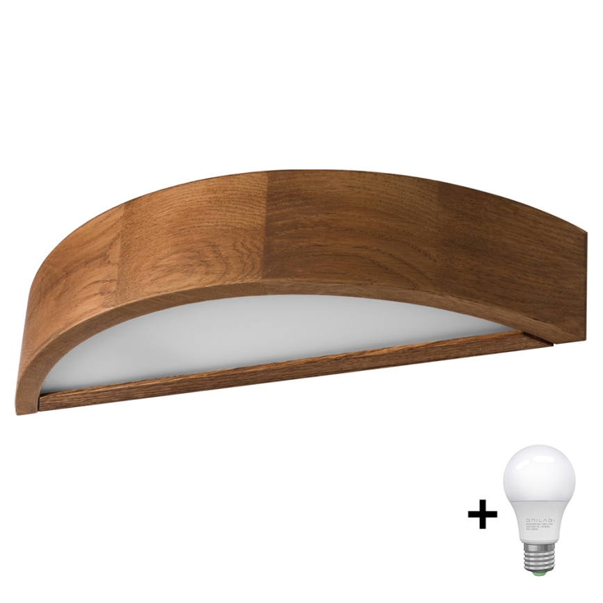 Brilagi - LED-seinävalaisin CARVALHO 1xE27/60W/230V tammi kirsikka