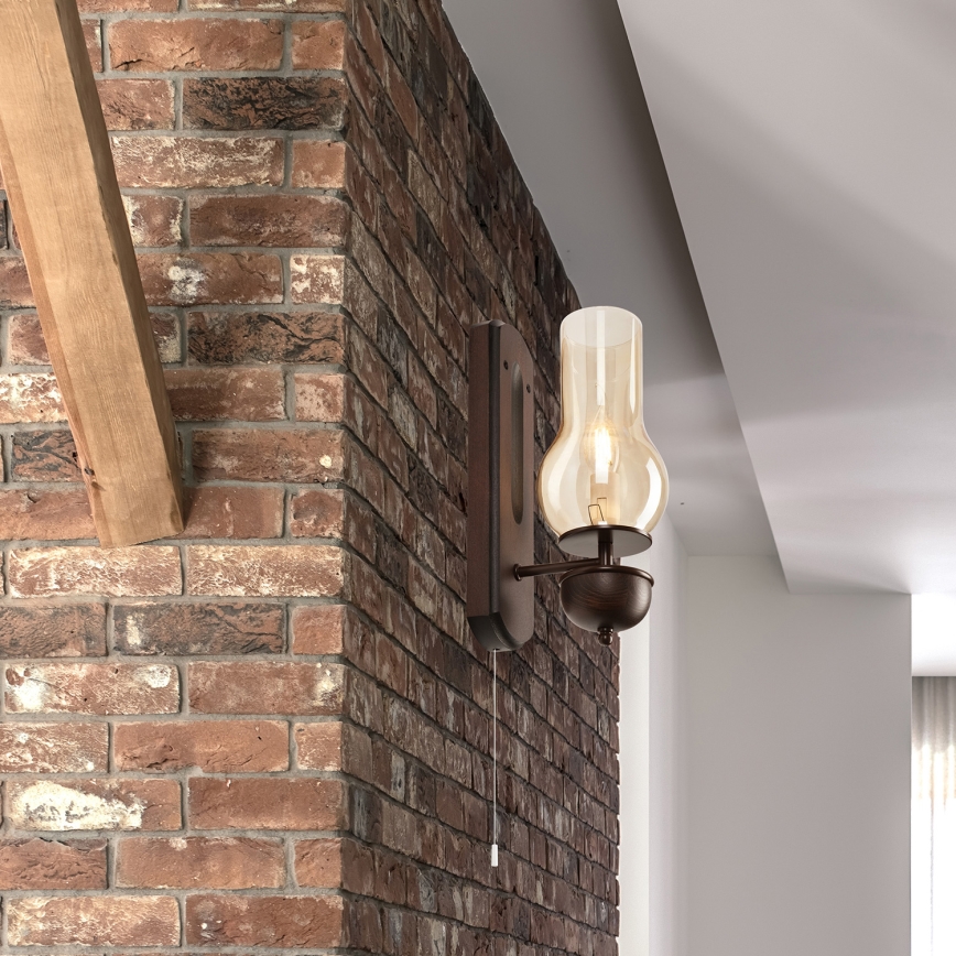 Brilagi - LED Seinävalaisin COTTAGE 1xE14/40W/230V pyökki/ruskea