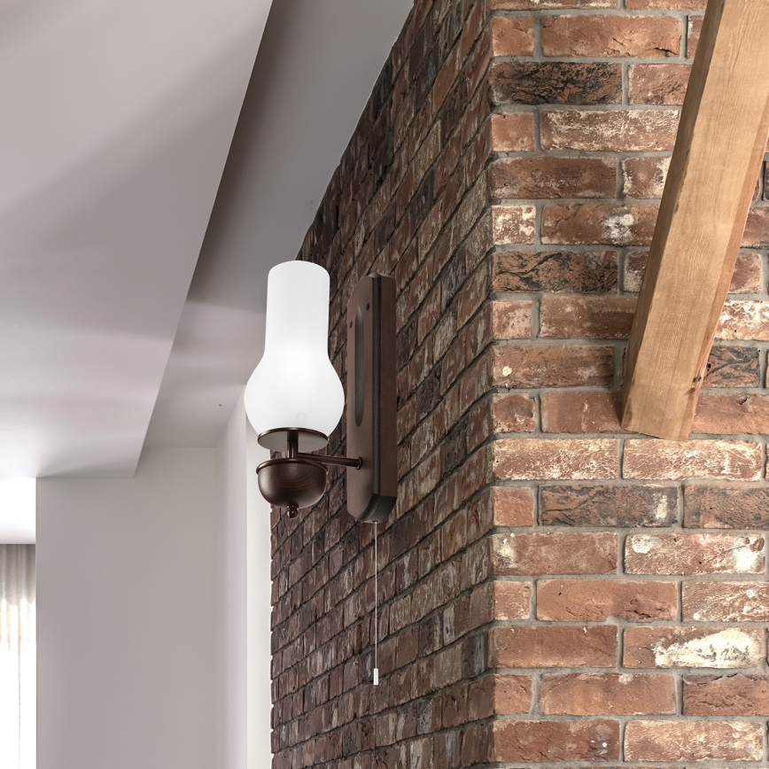 Brilagi - LED Seinävalaisin COTTAGE 1xE14/40W/230V pyökki/valkoinen