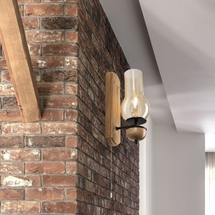 Brilagi - LED Seinävalaisin COTTAGE 1xE14/40W/230V tammi/ruskea