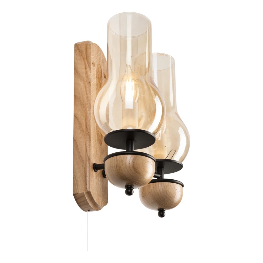 Brilagi - LED Seinävalaisin COTTAGE 2xE14/40W/230V tammi/ruskea