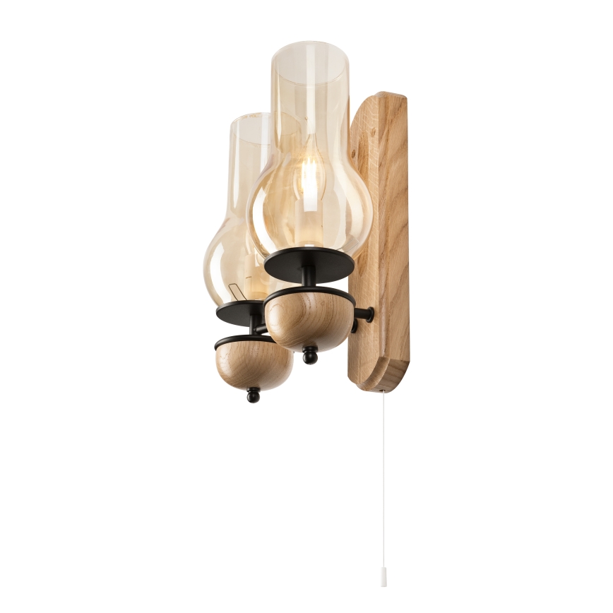 Brilagi - LED Seinävalaisin COTTAGE 2xE14/40W/230V tammi/ruskea