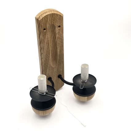 Brilagi - LED Seinävalaisin COTTAGE 2xE14/40W/230V tammi/valkoinen