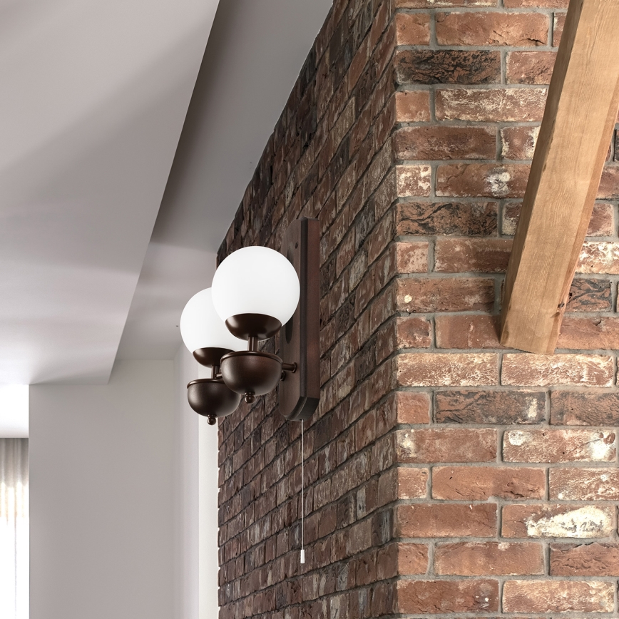 Brilagi - LED Seinävalaisin COTTAGE 2xG9/40W/230V pyökki/valkoinen