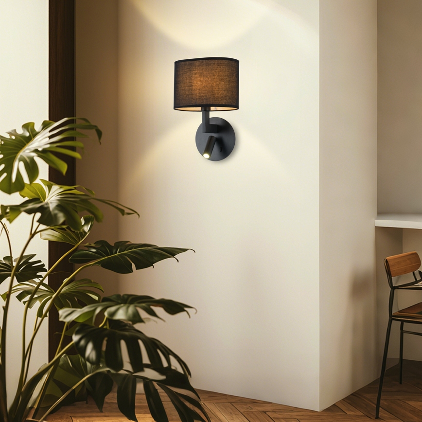 Brilagi - LED-seinävalaisin DAYA 1xE14/40W/230V + LED/3W musta