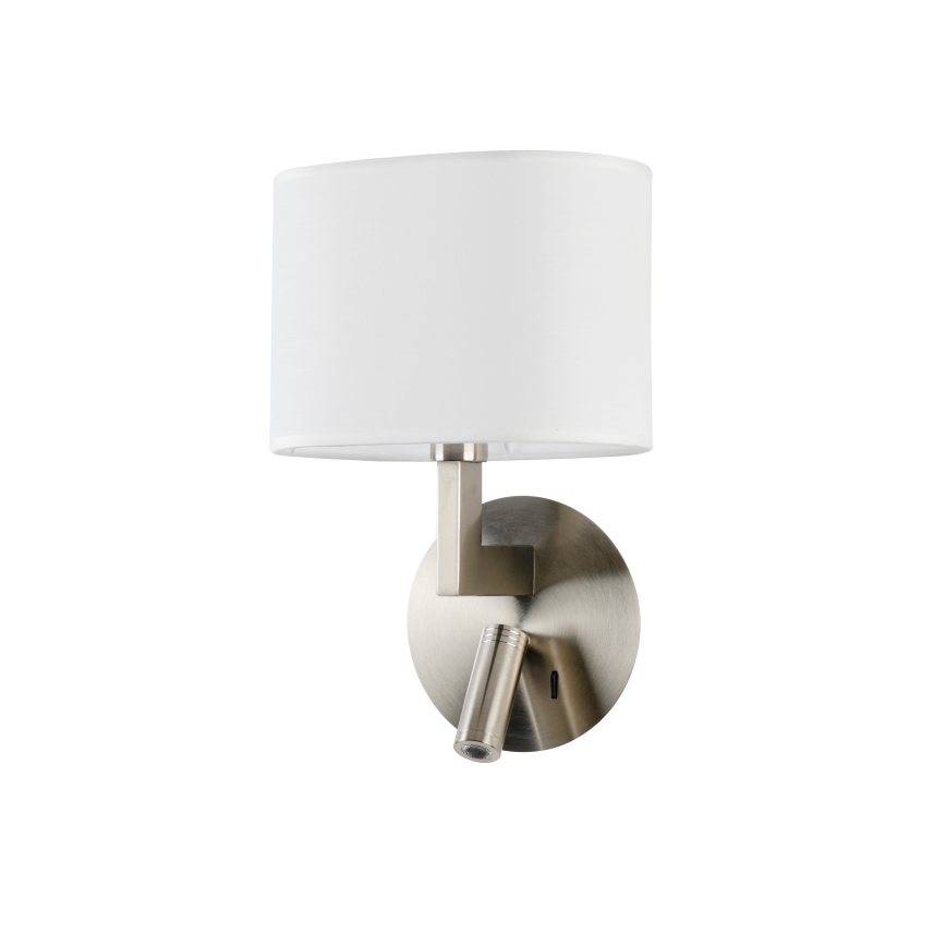 Brilagi - LED-seinävalaisin DAYA 1xE14/40W/230V + LED/3W valkoinen/mattakromi