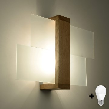 Brilagi -  LED-seinävalaisin HERA 1xE27/7,5W/230V puu